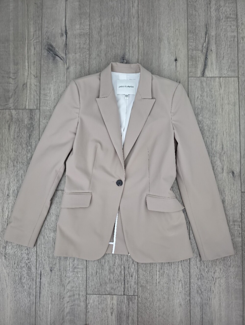 Judith & Charles Techno Single Button Jacket (Neutral Beige)